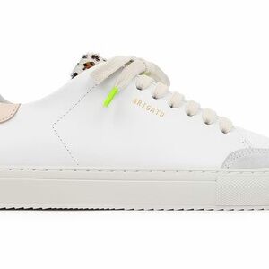 Axel Arigato White Leather Sneaker with Pale Pink Heel